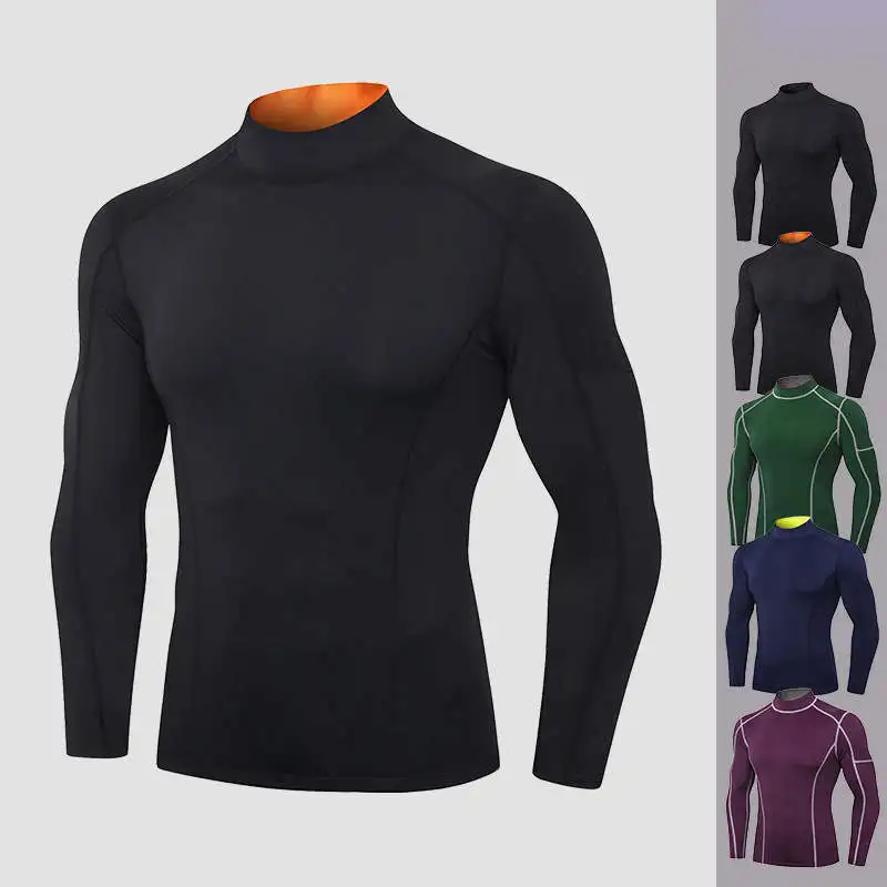 

Men Outdoor Running Hiking T-Shirts Male Long Sleeve Sports Camping Shirt Hunting Turtleneck Yoga Trainning Exercise Clothes 506