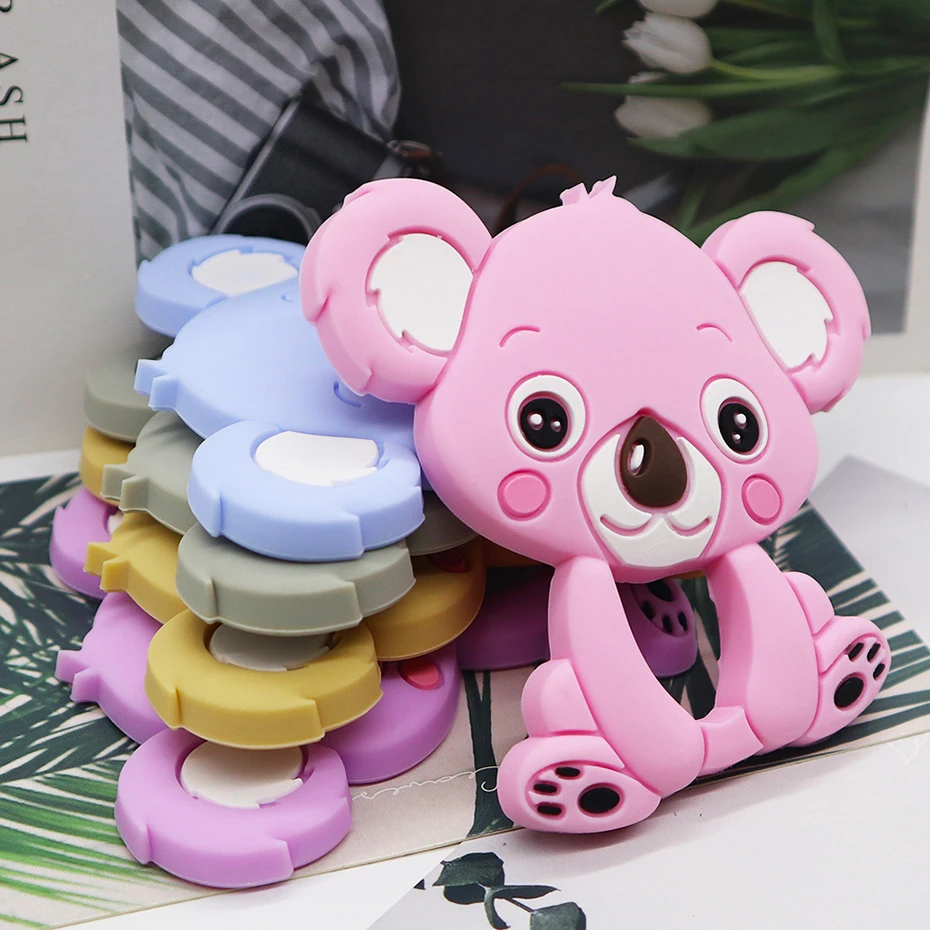 

10pc Koala Silicone Teether Teething Toys Silicone Rodents Baby Teether Pacifier Pendant Nursing Accessories Childen's Goods