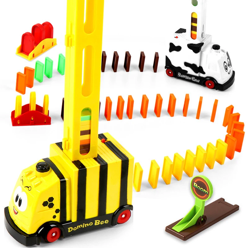 Автоматическая кладка кирпича домино игрушечный поезд автомобиль моторизованный трек блоки вверх автомобиль родитель-ребенок Интерактивная креативная игрушка подарок
