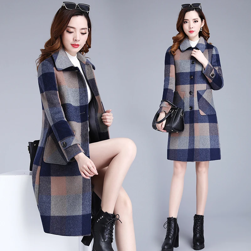 Luxury clothes large size Cashmere wool coat female Autumn Winter New ...