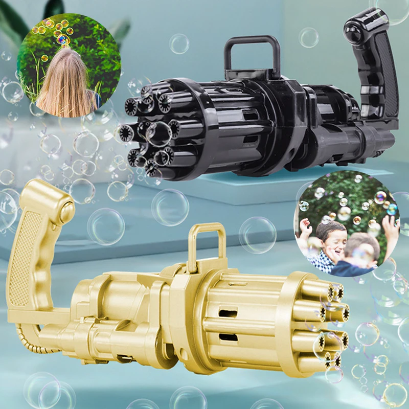 Pistola de burbujas automática de agua y jabón para niños, máquina de burbujas eléctrica para exterior, juguetes de regalo para niños