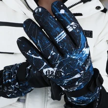 Зимние лыжные перчатки толстые фланелевые пальмовые ПВХ материал для взрослых унисекс ветрозащитные холодные водонепроницаемые лыжные горный велосипед перчатки