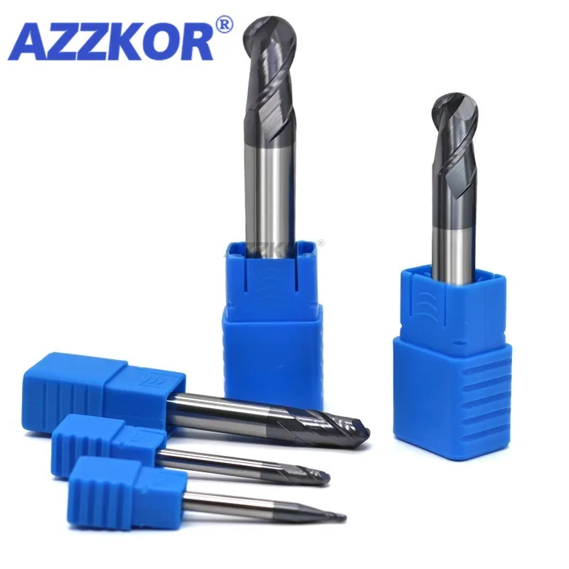 

Milling Cutter Alloy Coating Tungsten Steel Tool CNC Maching Hrc50 Ball Nose Endmills AZZKOR Top Milling CutterMachine Endmill