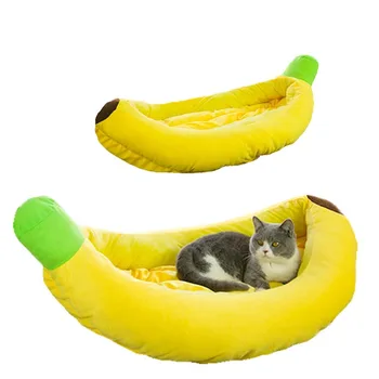 

Banana Cat Bed Washable Pet Cat Dog House Creative Plush Bed Small Medium Large Teddy British Short Cats Dogs Products For Pets