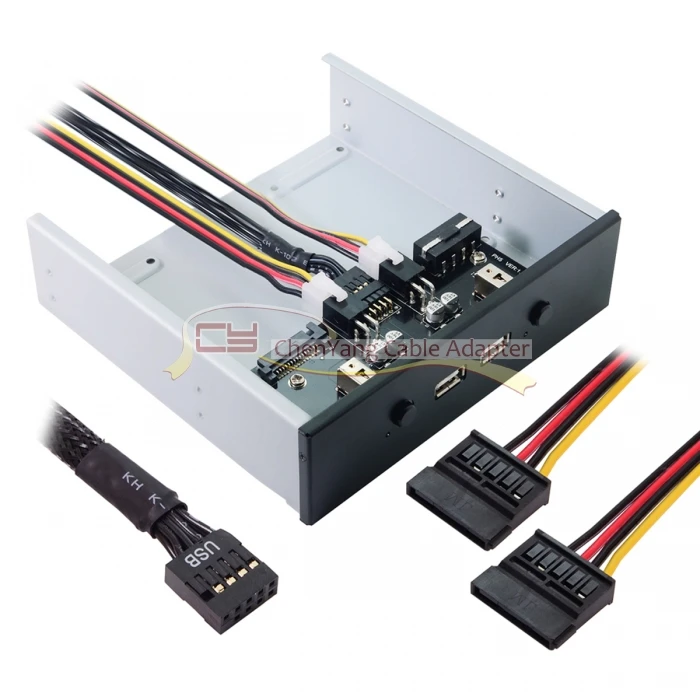 9Pin кабель для 5,2" CD-ROM отсек для двух переключателей и USB 2,0 концентратор 2 порта Передняя панель