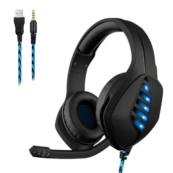 

Headset for desktop for notebook luminous wire-controlled gaming headset for PS4 game luminous headphones