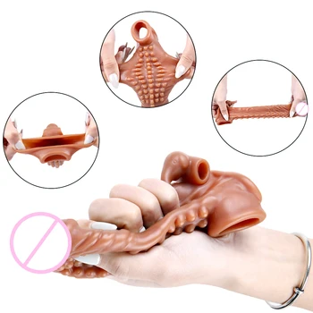 Silicone Condom Penis Sleeve for Penis Enlargement for Men Sex Toys for Couples Cock Sleeve Linen Nozzle Condoms With Tendrils 4