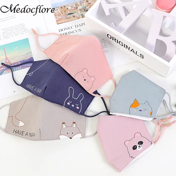 

Reusable Cartoon Animal Picture Fabric Cute Face Mask For Child Summer Anime Mask On Mouth Cotton Fabric Mouth Cover For Kid