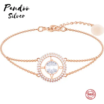 

PANDOO Fashion Charm Pure 925 Silver Original 1:1 Copy, Elegant Sweet Temperament Exquisite Bracelet Female Luxury Jewelry Gifts