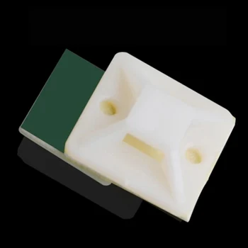 

White Cable Base tie Mounts 20mmX20mm Self Adhesive Cable Wire Zip Tie Mounts Bases Wall Holder Fixing Seat Clamps 20-100PCS