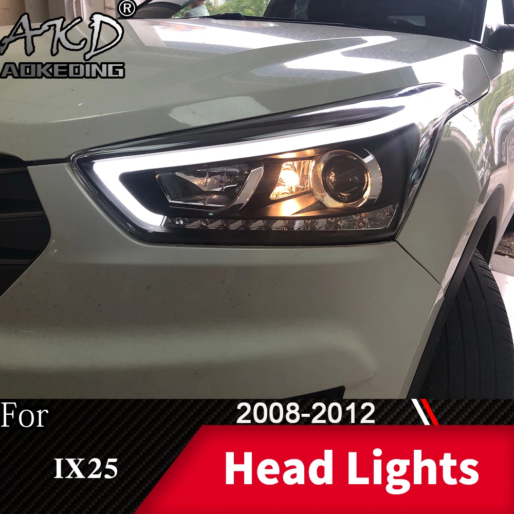 Головной фонарь для автомобиля hyundai Creta- IX25 головной светильник s противотуманный светильник s дневной ходовой светильник DRL H7 светодиодный Биксеноновая лампа автомобильные аксессуары