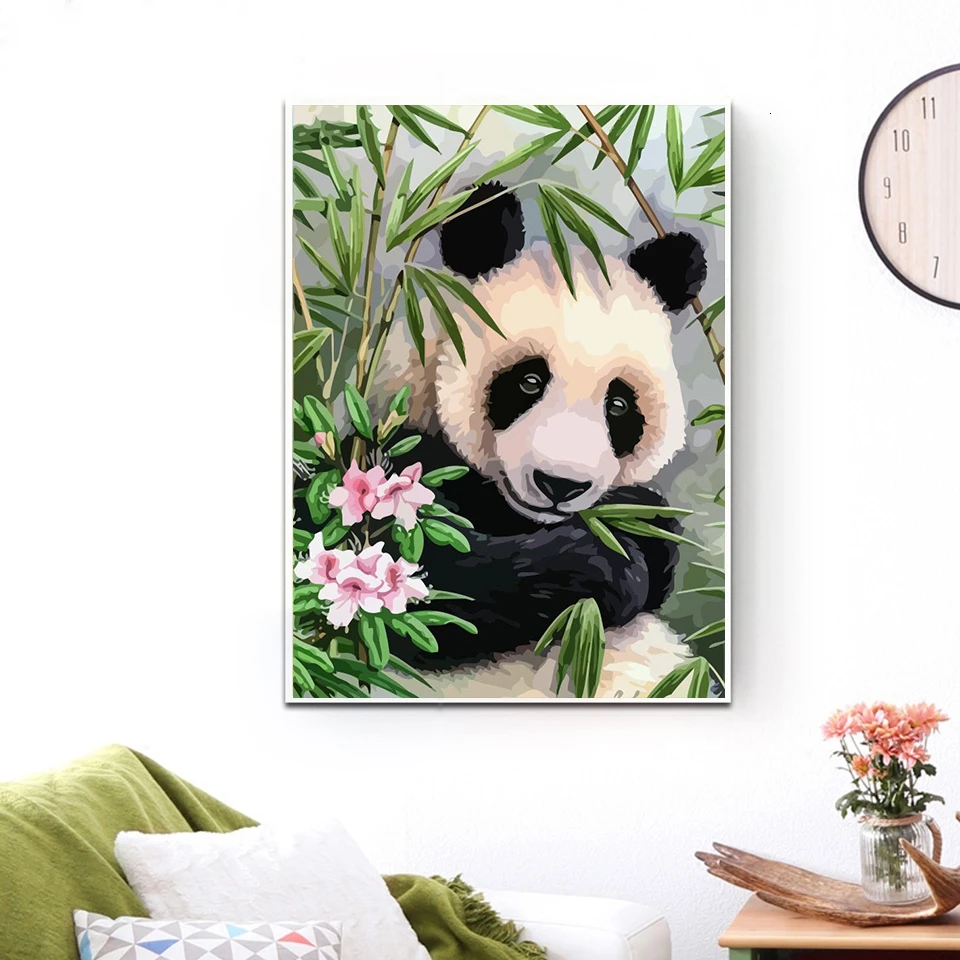 AZQSD DIY краски по номерам для взрослых панда 40X50 см без рамки краски по номерам холст краски наборы животных ручной работы подарок