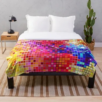 

Metallic Colorful Sequins Look Disco BallGli Throw Blanket Soft Sherpa Blanket Bed Sheet Single Knee Blanket Office Nap Blanket