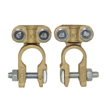 

2X Solid Brass Heavy Duty Angle Battery Top Post Cable Terminal Wire Terminals Car Battery Connector Battery Terminal Battery Cl
