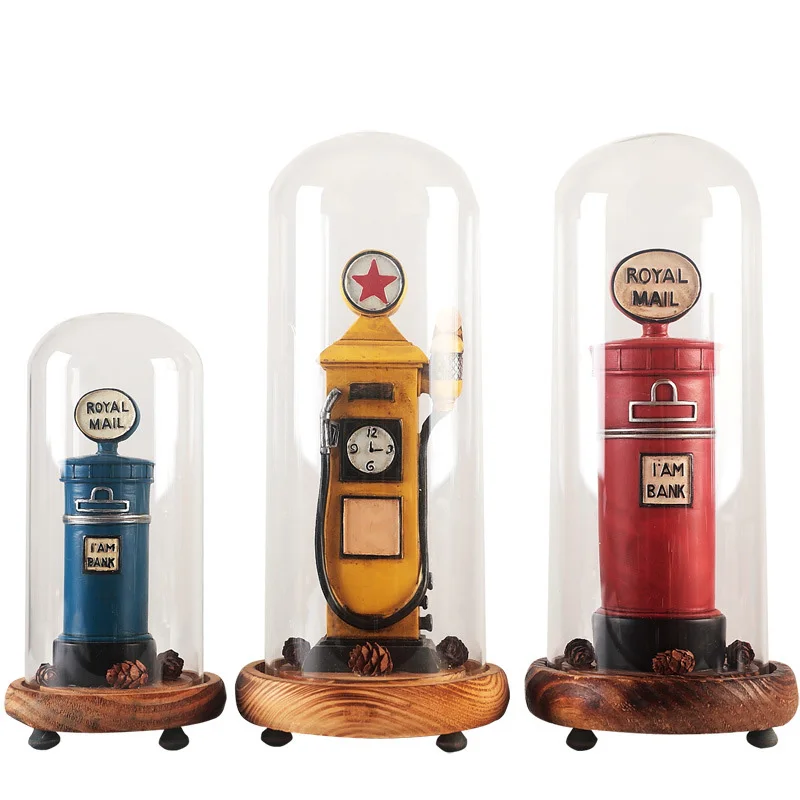 Винтажный граммофон почтовый ящик с Стекло Миниатюрная модель для дома