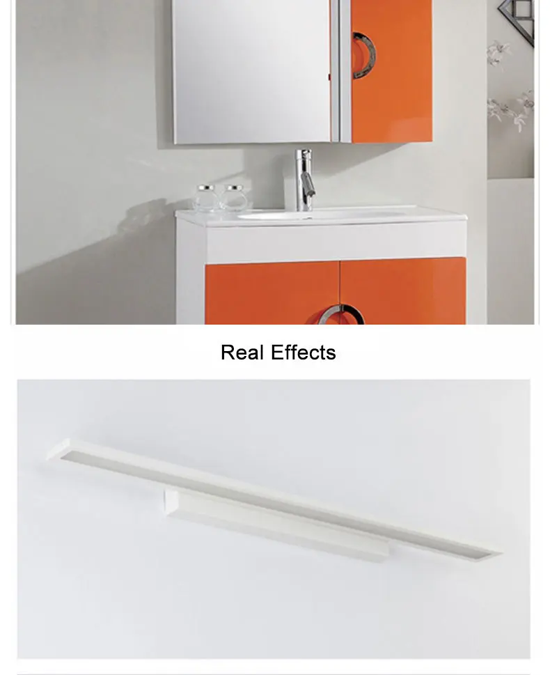 Современный противотуманный светодиодный светильник с зеркальным освещением туалетный столик/туалет/ванная зеркало передняя лампа, AC85-265 0,4-1,2 м 8-24 Вт