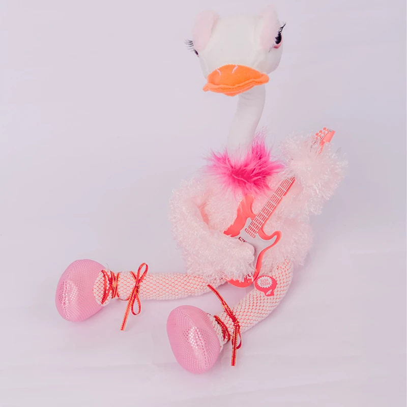 Cartoon ostrich enchanting bird Douyin flamingos force people to dance, sing, electric fluffy Xmas Gifts for Girls Kids Children