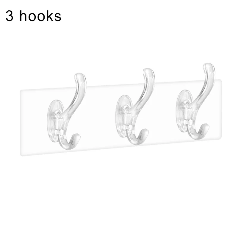 Transparent Adhesive Seamless Wall Hooks Strong Non Marking Sticking