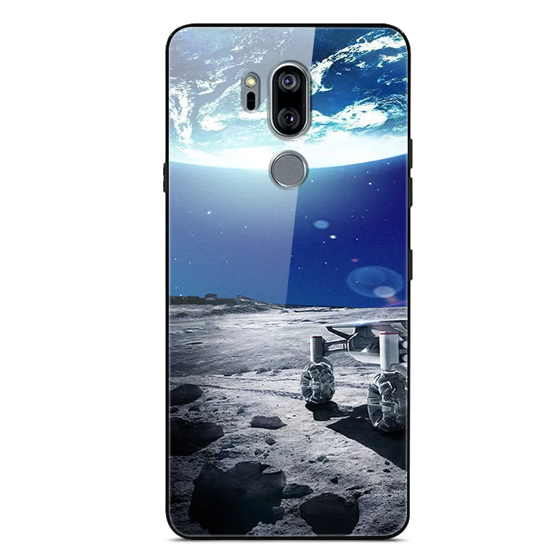 Чехол для LG G7 ThinQ из закаленного стекла, планета космос, чехол для LG G7 ThinQ LG G7+ стеклянный чехол для LG G 7 ThinQ G710EM G710N Capa - Цвет: 16