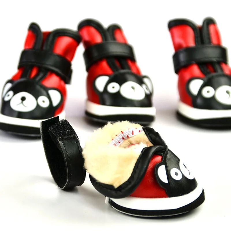 Dog shoes for small dogs outwear winter warm snow boots one set of four pcs chihuahua shoes multi colors waterproof dog boots