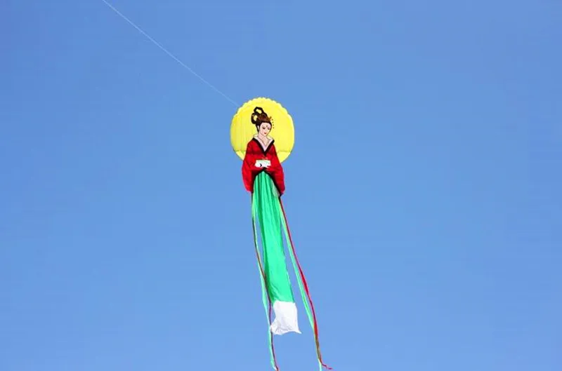 8m Chinese Princess Kite Flying Toys Lotus Kite Nylon Fabric Wei Factory Large Wind Inflatable