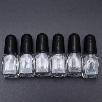 

20PCS Simple Glass Bottles Empty Nail Polish Bottles DIY Refillable Glass Bottles with Brush Caps (Square, 3ml)