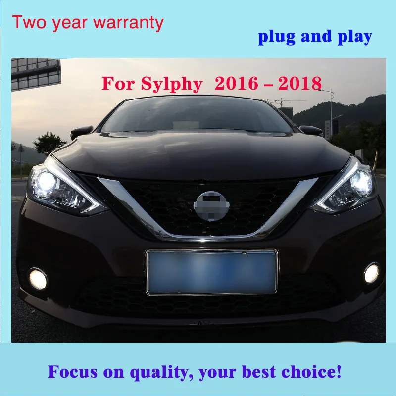 Автомобильный Стайлинг для Nissan Sylphy фары- Sentra светодиодный фонарь светодиодный DRL Биксеноновые линзы Высокий Низкий Луч