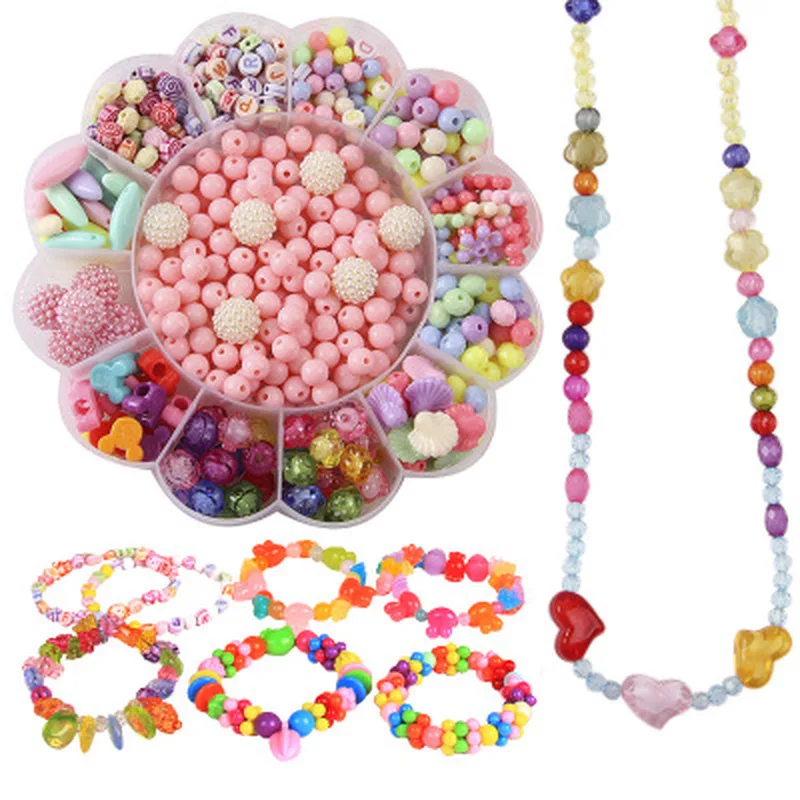 

DIY Sun Flower Handmade Beads Toy Making Bracelet Necklace DIY Material Accessory Toolkit Girls Beads Set Educational Toys Gift