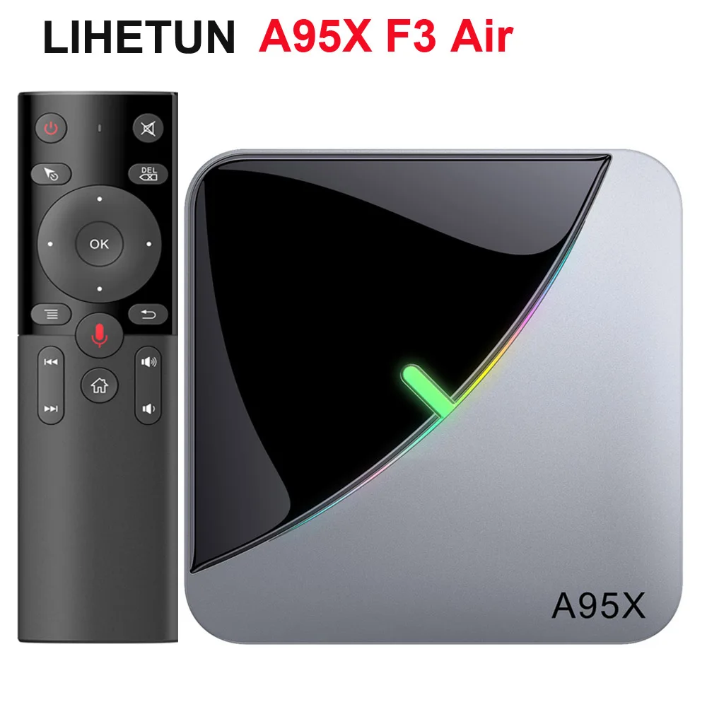 ТВ-приставка A95X F3 Air droid 9,0 Amlogic S905X3 4G ram 32GB 64GB quad core 2,4G/5 GHz Wifi BT H.265 4K Youtube A95X F3 телеприставка