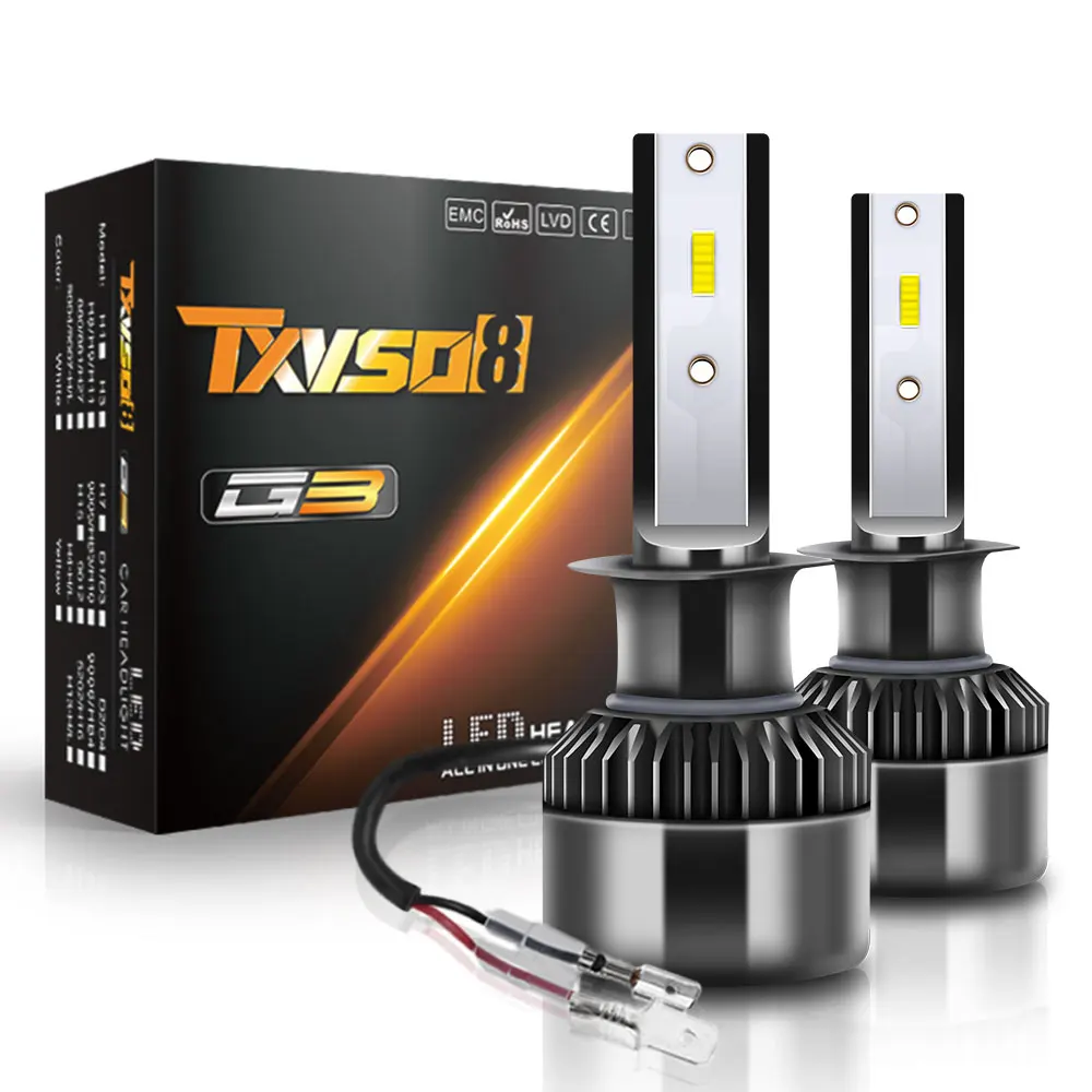 

Светодиодные лампы TXVSO8 Mini H1 6000 лм для автомобиля, 360 К, 100 градусов, 12 В, 2023 Вт