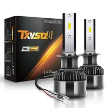 TXVSO8 العالمي H1 مصابيح ليد لمصابيح السيارة الأمامية 100 واط 12 فولت 6000 كيلو أضواء بيضاء 360 درجة ديود مصابيح للسيارات أمبولة Led Voiture