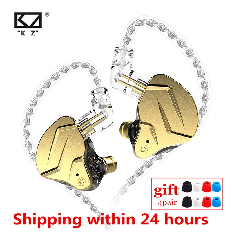 Гибридные наушники вкладыши KZ ZSN PRO X 1DD + 1BA HIFI DJ монитор металлические для бега
