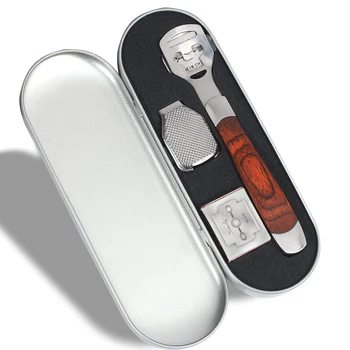 

Multi-Function Wooden Handle Stainless Steel Foot Files Dead Skin Remover Foot Scraper Foot Caring Callous Remover