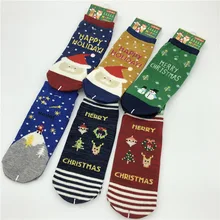 Мультяшные рождественские носки с принтом Санта-Клаус Снеговик Милу олень Осень Зима японский harajuku милые забавные женские хлопковые носки