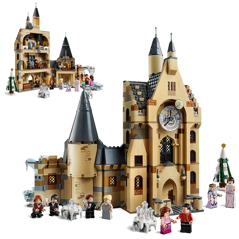 

Mini Castle CLOCK TOWER Train Figures Building Blocks Brick Christmas legoinglys harri Toys for children 75948 75953 75954 75955