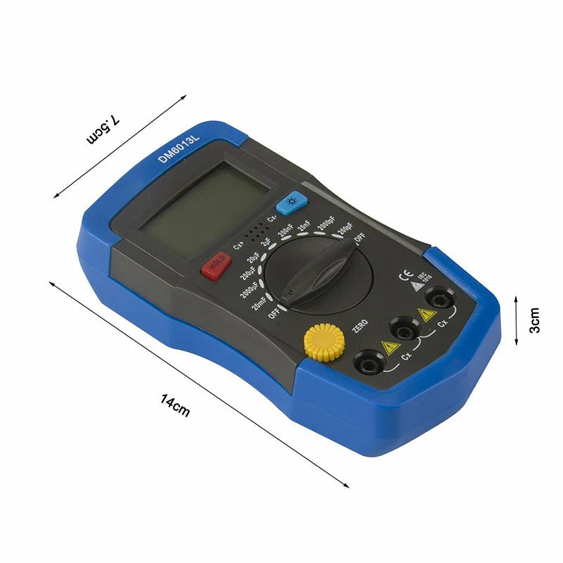 1Pc Durable Handheld LCD Digital Meter mF uF Circuit Gauge Capacitance Capacitor Tester Measurement Analysis Instruments