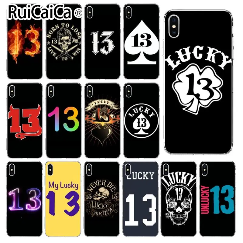 Ruicaica lucky number 13 высококачественный чехол для телефона iPhone 8 7 6 6S Plus X XS MAX 5 5S SE XR 11 pro