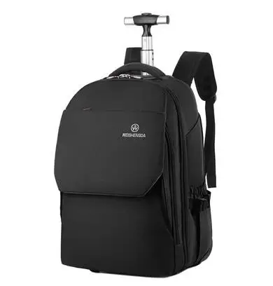 21 Inch black WEISHENGDA рюкзак для багажа на колесиках, женский рюкзак для ручной клади, сумки для путешествий, рюкзак на колесиках, чемодан на колесиках - Цвет: 21 Inch black