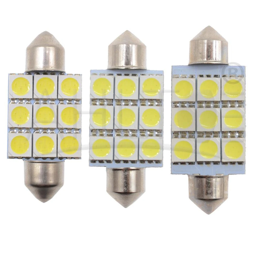 2 шт. белый потолочная лампа LED C5W C10W 5050 9SMD 36 мм/39 мм/41 мм DC12V Автомобильный