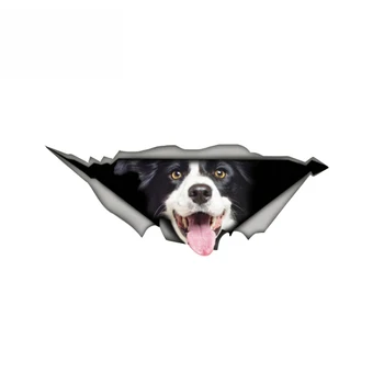 

Creative Border Collie Torn Metal Car Sticker Motorcycle Car Window Decal Accessories PVC 15cm X 6cm