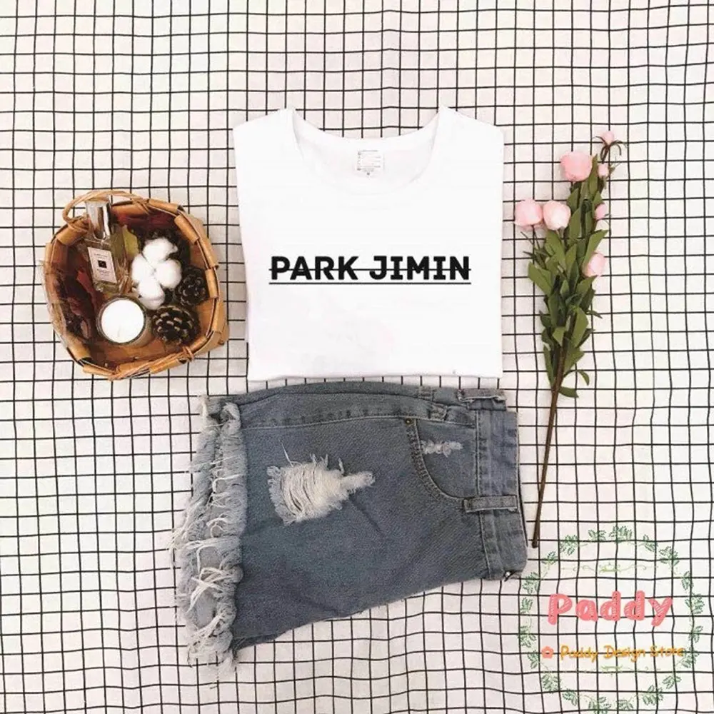 Camiseta moda Bangtan para mujer, ropa de calle con cuello redondo, informal de algodón, Top suave y cómodo de gran tamaño, KPOP PARK JIMIN|Camisetas| - AliExpress