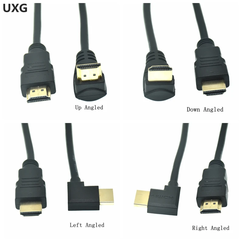 HD-A Male to Angled 90 Degree Male HD Extension Cable - 15cm to 1.5m, HDTV-compatible, 1.4v Description Image.This Product Can Be Found With The Tag Names Cheap Computer Cables Connectors, Computer Cables Connectors, Computer Office, High Quality Computer Office
