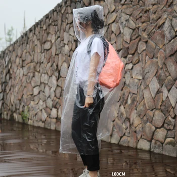 

8pcs Disposable Raincoat Drawstring Hooded Raincoats Elastic Sleeve Ends Portable Clear Rain Poncho Rainwear For Adult Men Women