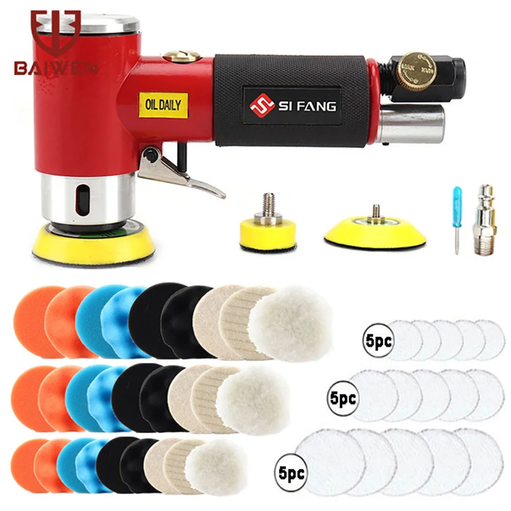 2'' 3'' Mini Air Sander Right Angle Pneumatic Orbital Polisher Machine & Polishing Sponge Pads for Auto Body Waxing Buffing Kits maj z 2 40s dmf zm 40s china supplier hot sale 24 volt right angle nut air valve pneumatic solenoid valve