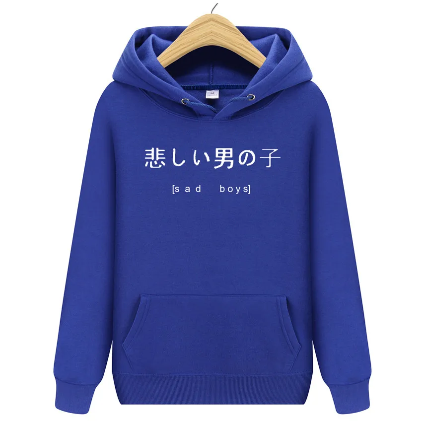 New sad Boys Printed Fleece Pullover Hoodies MenWomen Casual Hooded Streetwear Sweatshirts Hip Hop Harajuku Male Tops Oversize  (2)