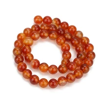 Red Beads Round Carnelian Natural Banded Agat Natural Stone Charm Beads For Jewelry Making DIY Bracelet Necklace 4 6 8 10 12 mm