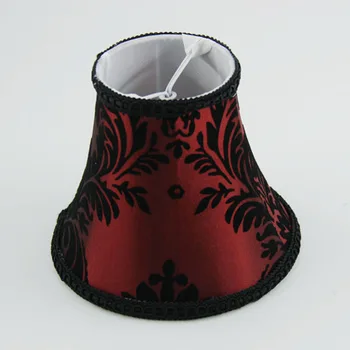

DIA 15.5cm/ 6.10 inch Retro Room Bedside Lampshades,Red and black Color restaurant lamp shade,Clip on