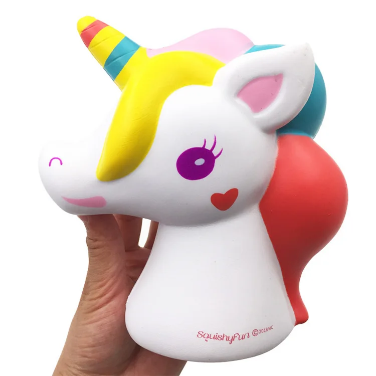 

New Style Squishy Pu Ultra-Soft Ultra Large Memory Foam Doll Unicorn Horse Pu Memory Foam Replica Bread Toy