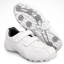 Женская нескользящая обувь для гольфа с шипами; легкие мягкие кожаные кроссовки; женская дышащая Спортивная обувь для игры в гольф; AA10098