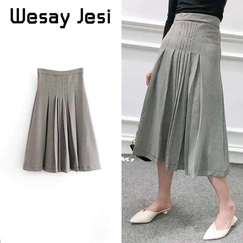 Women skirts fashion 2019 Autumn Winter casual Style Women's High Waist Vintage long skirt girl chic women's skirt